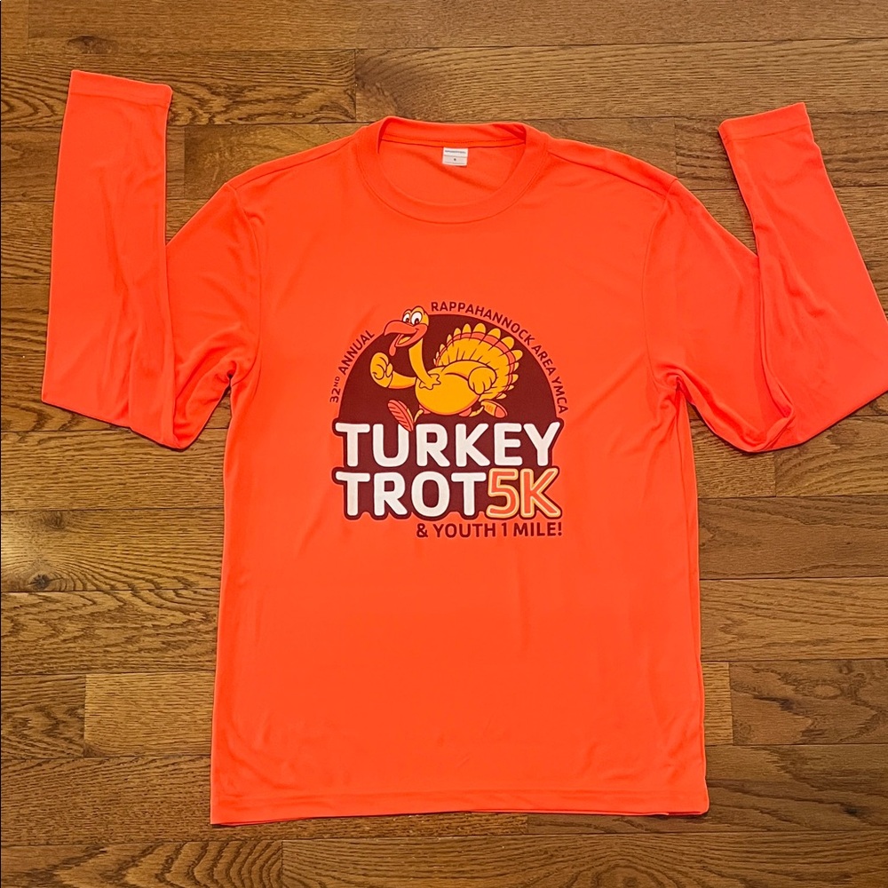 32nd Annual Rappahannock Area Turkey Trot 5K Neon Orange T-Shirt, Adult S